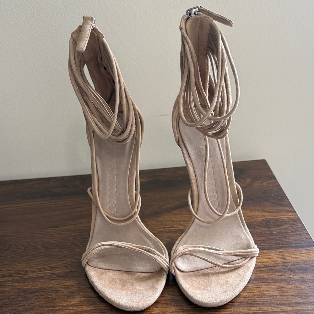 Burberry suede runway sandals